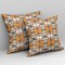 Edge Collections - 16" x 16" - Orange - Textured Abstract Throw Pillow for Home Decor - 1 Piece